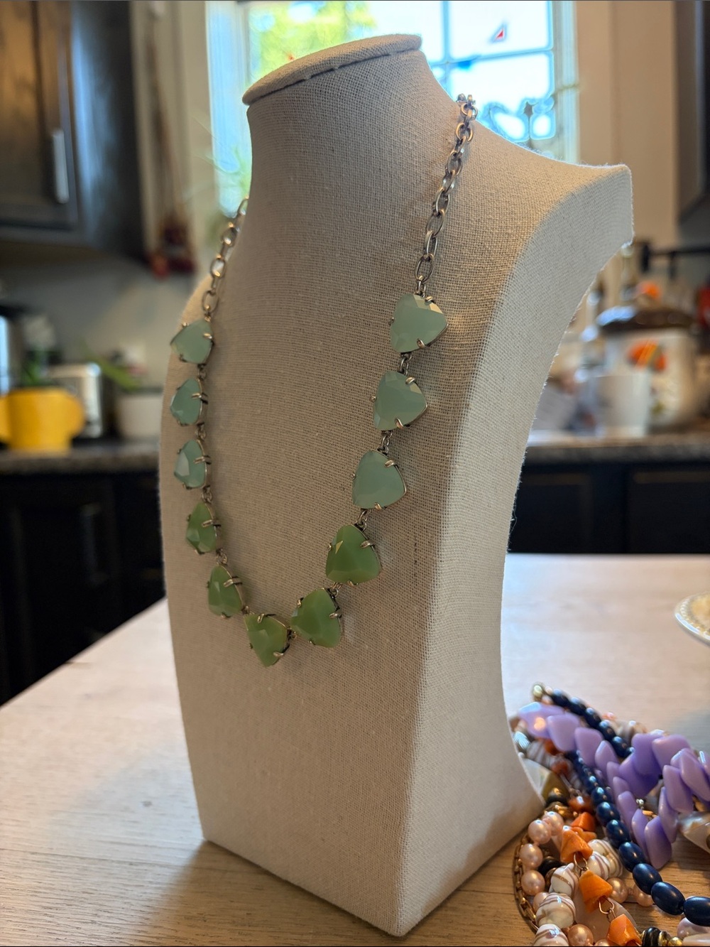 Green Heart Gemstone Necklace - Women Jewelry